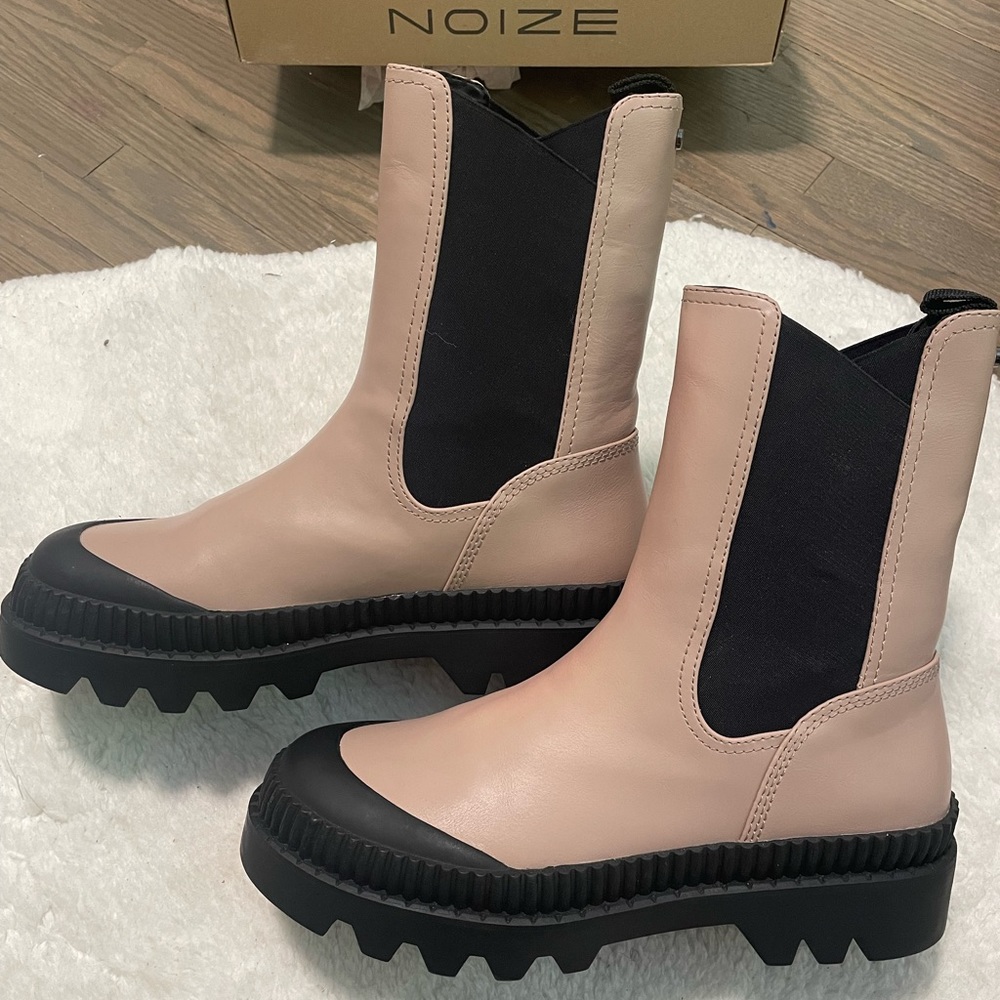 Vegan leather boot, Noize brand, New, Never used, water resistant.